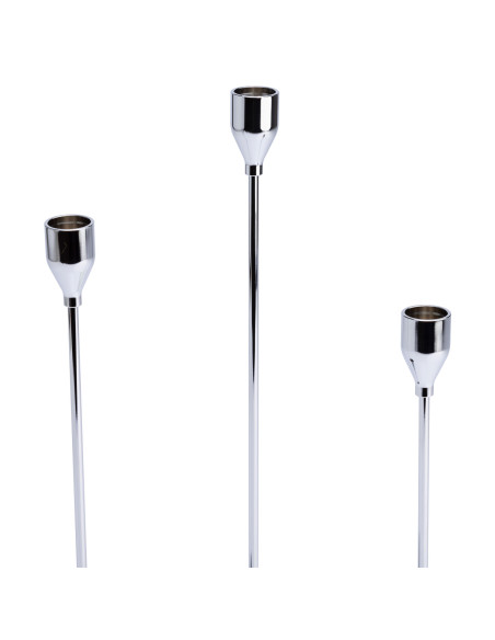 Set 3 candelabros plateados