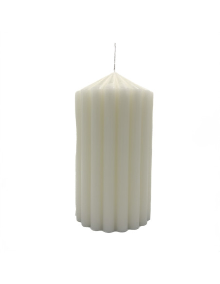 Vela acanalada ancha 7x13cm blanco