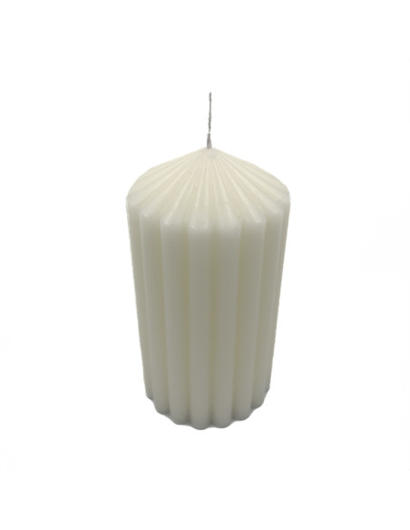 Vela acanalada ancha 7x13cm blanco
