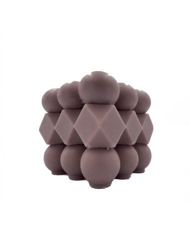 Vela Cubo Rubik 6cm Café - Decoración Original y Divertida