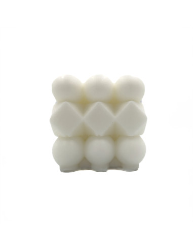 Vela Cubo Rubik 6cm Blanco - Decoración Original y Divertida