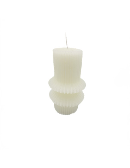 Vela acanalada 11cm blanco
