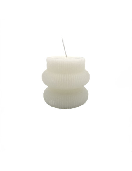 Vela acanalada 7cm blanco