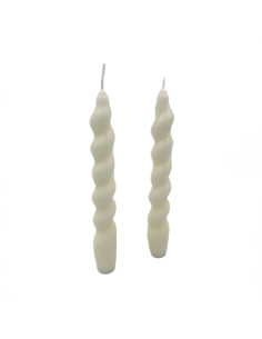 Vela larga ranurada 18cm blanco set 2 2