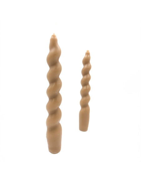 Vela larga ranurada 18cm café set 2