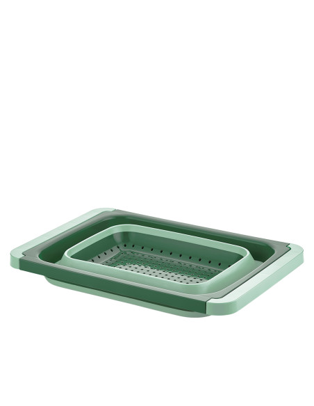Colador plegable con asas 55x26cm verde