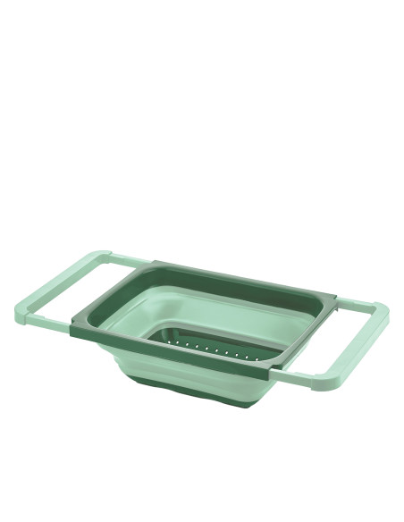 Colador plegable con asas 55x26cm verde
