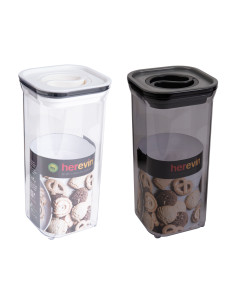 Contenedor plástico hermético blanco/negro 1,5lt