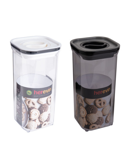 Contenedor plástico hermético blanco/negro 1,5lt