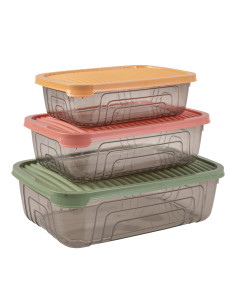 Set 3 Contenedores plásticos multicolor S-M-L