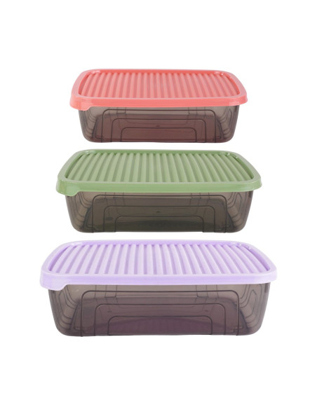 Set 3 Contenedores plásticos multicolor M-L-XL