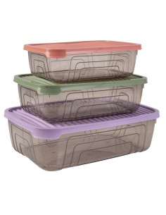 Set 3 Contenedores plásticos multicolor M-L-XL