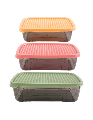 Set 3 Contenedores plásticos multicolor S-M-L