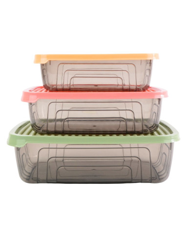 Set 3 Contenedores plásticos multicolor S-M-L