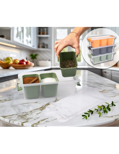 Contenedor Plástico 3 Compartimientos 1,96 Lt - Cocina