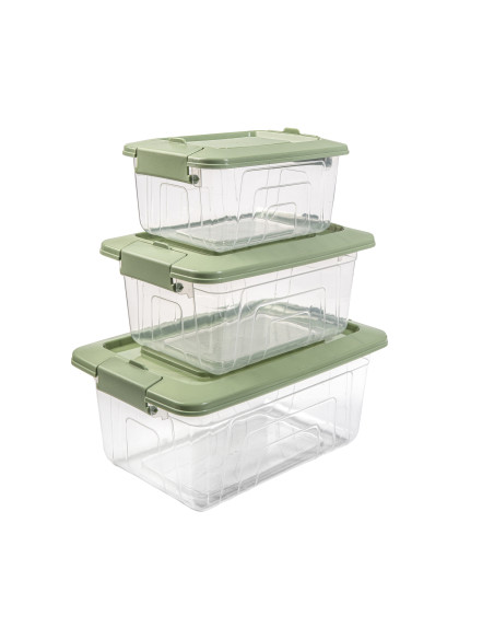 Set 3 Contenedores plásticos 1,2lt +2,05lt+3,45lt