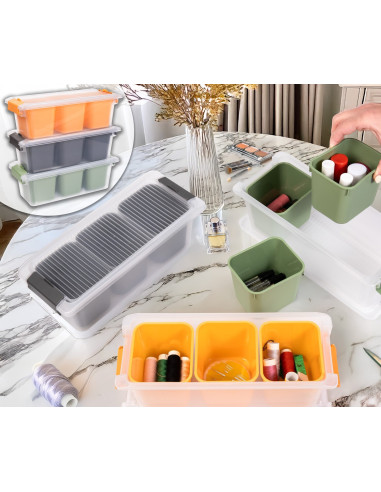 Contenedor Plástico 3 Compartimientos 1,96 Lt - Cocina