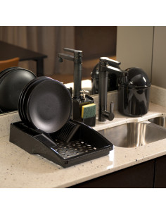 Secaplatos plástico negro 44x30x8,5cm 2