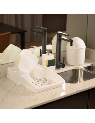 Secaplatos plástico blanco 44x30x8,5cm