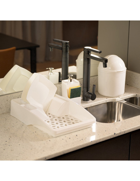 Secaplatos plástico blanco 44x30x8,5cm