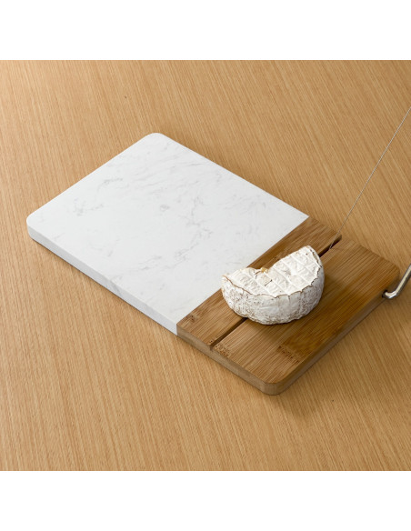 Tabla corta queso bambú mármol 29x24cm
