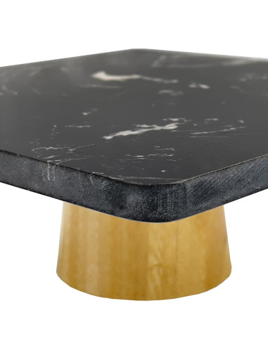 Stand para Torta Mármol Bambú 25,5x25,5x9,5cm - Cocina