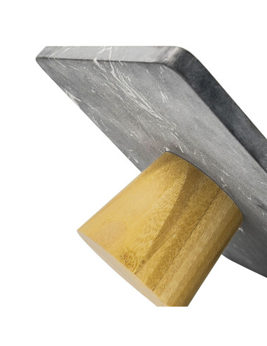 Stand para Torta Mármol Bambú 25,5x25,5x9,5cm - Cocina