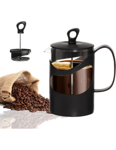 Cafetera Francesa de Vidrio 600ml - Prepara un Café Delicioso