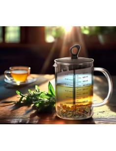 Cafetera francesa borosilicato con medidor 660ml 2