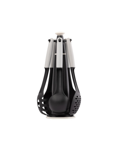 Utensilios de Cocina en Atril Set de 6 Negro/Gris