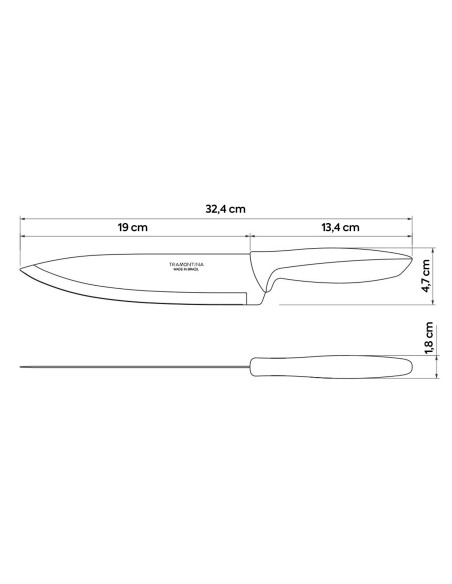 Cuchillo chef 8" gris 23426/168