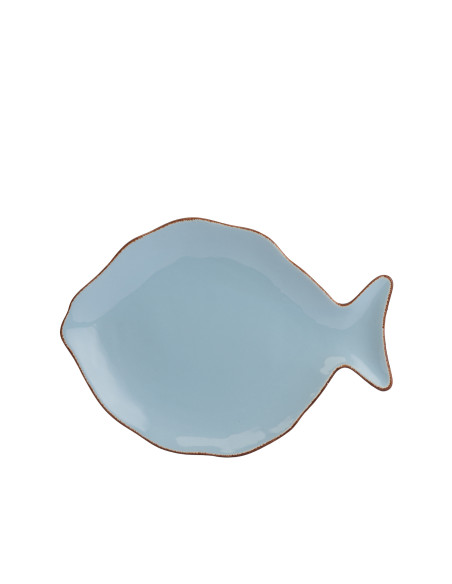 Plato cerámica pescado celeste 21.5cm