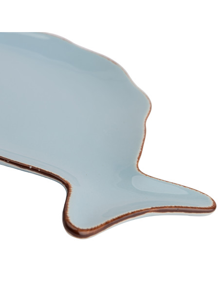 Plato cerámica pescado celeste 21.5cm