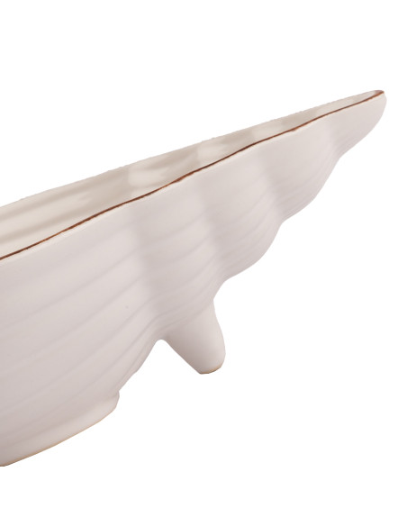 Pocillo cerámica caracola blanco 21cm