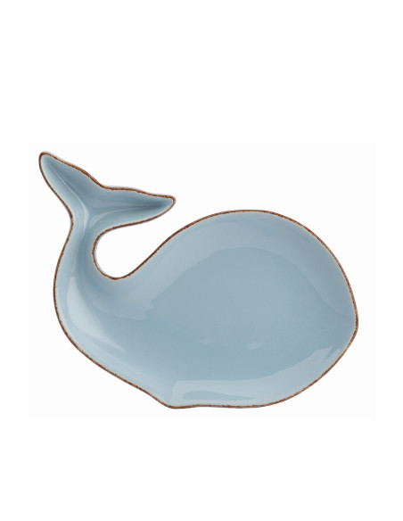 Plato cerámica ballena celeste 19cm