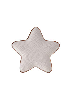 Pocillo cerámica estrella blanco 15cm
