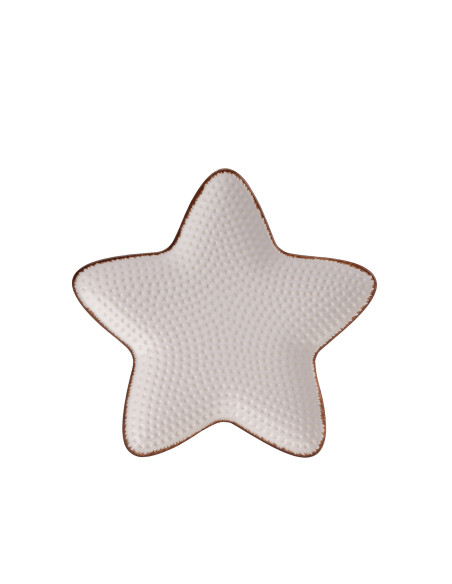 Pocillo cerámica estrella blanco 15cm