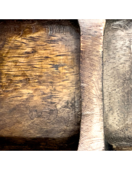 Plato triple madera oscuro 29,5x10x3,5cm