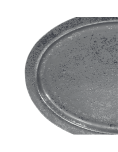 Bandeja ovalada plateada 23,5x15x1cm 2