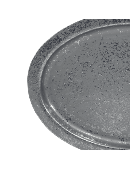 Bandeja ovalada plateada 23,5x15x1cm