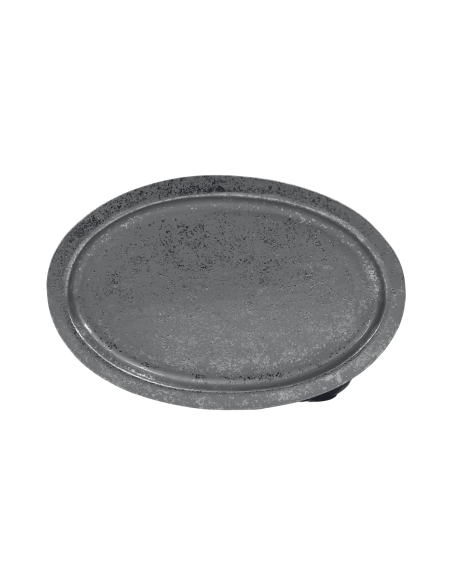 Bandeja ovalada plateada 23,5x15x1cm