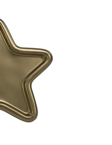 Bandeja Estrella Dorada 17x17x1cm - Decoración Mesa Elegante