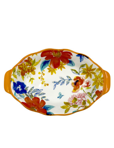 Fuente Ovalada Florida 24cm - Menaje de Mesa Elegante