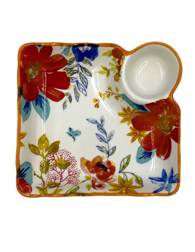 Plato Picoteo Florida 18cm - Menaje Mesa Elegante