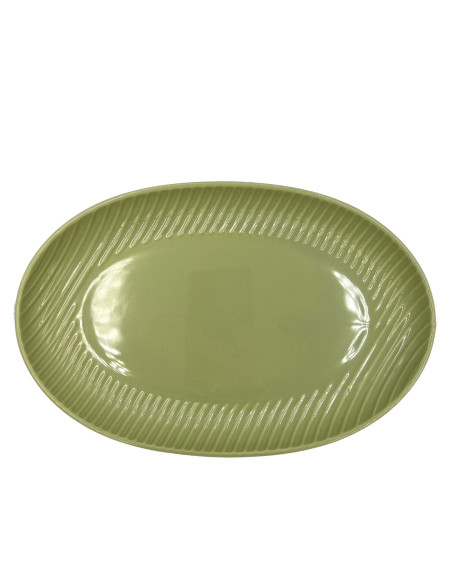 Plato ovalado Comacchio verde 30,5cm