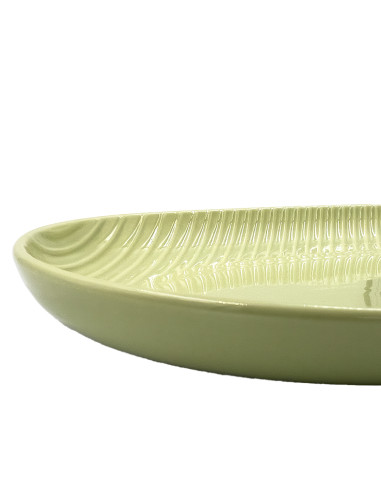 Plato Ovalado Comacchio Verde 30,5cm - Elegancia en tu Mesa
