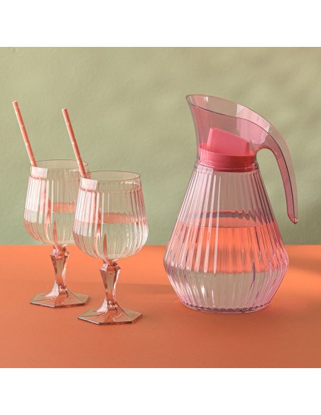 Copa plástica vino rosada 350ml