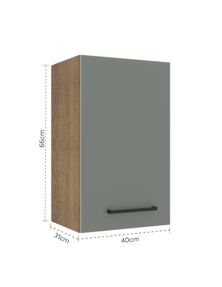 Aéreo cocina Agata gris 1 puerta 40cm