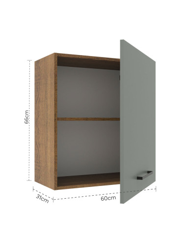 Aéreo Cocina Agata Gris 1 Puerta 60 Cm - Mueble de Cocina
