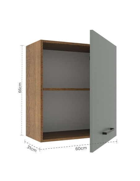 Aéreo cocina Agata gris 1 puerta 60cm